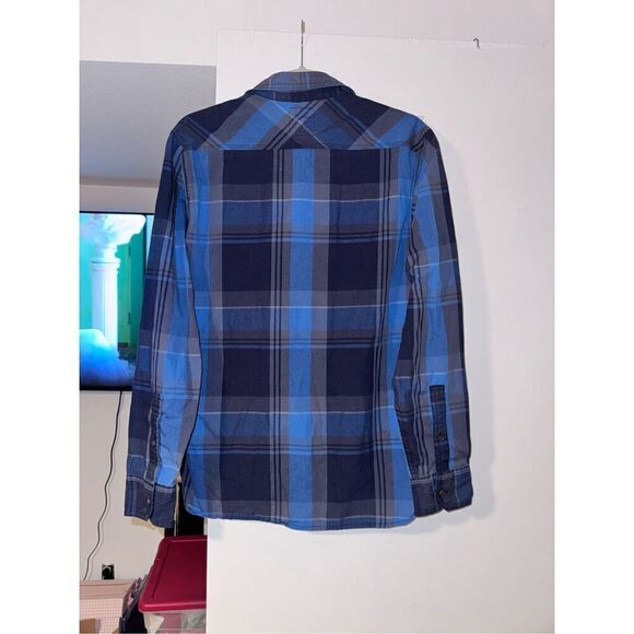 Levi's long sleeve blue check western button size small Bangladesh red tab two p - Picture 6 of 12